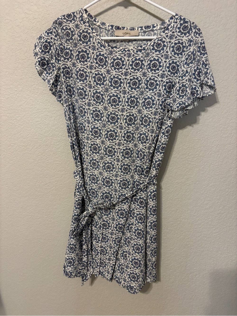 Loft Blue Print Shift Dress
